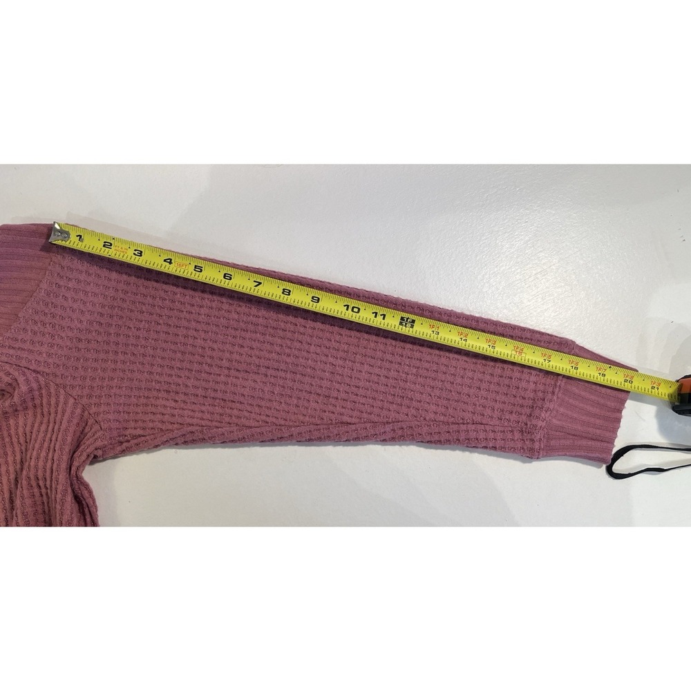 Torrid Off Shoulder Waffle Knit Sweatshirt Pink Size 0  12 Plus Soft Cozy NWT - Picture 10 of 11